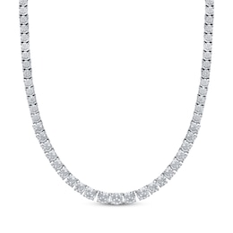 Previously Owned Multi-Diamond Center Tennis Necklace 1/2 ct tw Sterling Silver 17"
