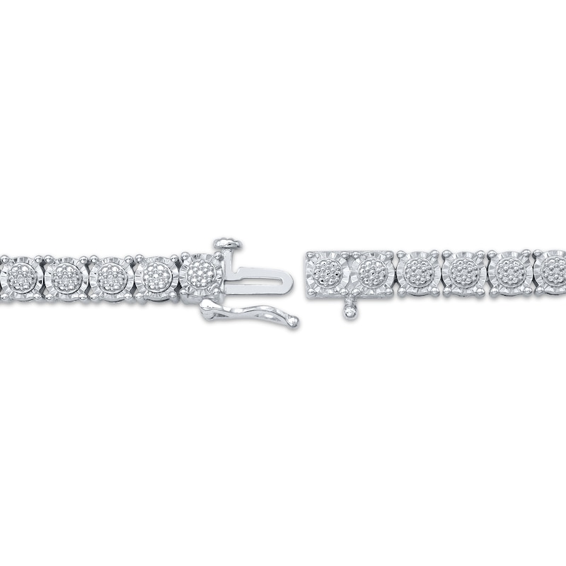 Main Image 3 of Previously Owned Multi-Diamond Center Tennis Necklace 1/2 ct tw Sterling Silver 17&quot;