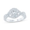 Thumbnail Image 1 of Previously Owned Diamond Twist Halo Engagement Ring 1 ct tw Round-cut 14K White Gold