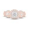 Thumbnail Image 3 of Previously Owned Diamond Three-Stone Engagement Ring 1 ct tw Round & Baguette-cut 14K Rose Gold