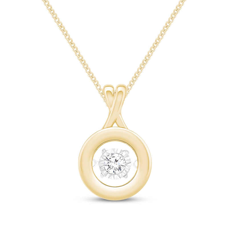 Main Image 1 of Previously Owned Unstoppable Love Diamond XO Necklace 1/4 ct tw 10K Yellow Gold 19"