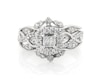 Thumbnail Image 1 of Previously Owned Princess-Cut Diamond Halo Bridal Set 5/8 ct tw 10K & 14K White Gold Size 6.75