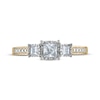 Thumbnail Image 3 of Previously Owned Memories Moments Magic Princess-Cut Diamond Three-Stone Engagement Ring 1/2 ct tw 10K Two-Tone Gold