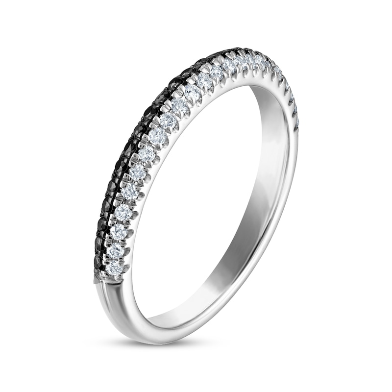 Main Image 2 of Previously Owned Black & White Diamond Anniversary Band 1/3 ct tw 10K White Gold