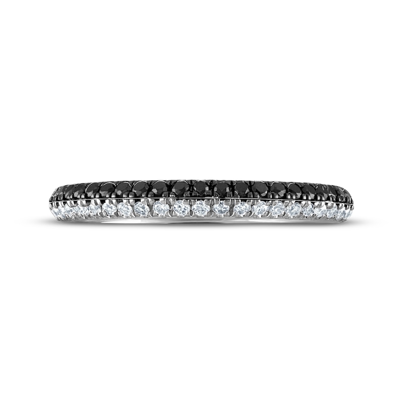 Main Image 3 of Previously Owned Black & White Diamond Anniversary Band 1/3 ct tw 10K White Gold