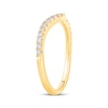 Thumbnail Image 2 of Previously Owned Round-Cut Diamond Curved & Notched Wedding Band 1/4 ct tw 14K Yellow Gold