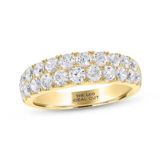 Previously Owned THE LEO Ideal Cut Round-Cut Diamond Anniversary Band 1-1/2 ct tw 14K Yellow Gold