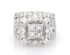Thumbnail Image 1 of Previously Owned Princess-Cut Quad Diamond Bridal Set 4-3/8 ct tw 14K White Gold Size 7