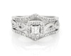 Thumbnail Image 1 of Previously Owned Princess-Cut Diamond Halo Bridal Set 7/8 ct tw 10K White Gold Size 9.5