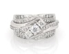 Thumbnail Image 1 of Previously Owned Round-Cut Diamond Three-Stone Bridal Set 3/4 ct tw 10K White Gold Size 4.25