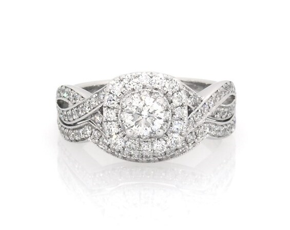 Previously Owned Neil Lane Bridal Set 1ct tw Diamonds 14K White Gold size 5