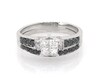 Thumbnail Image 1 of Previously Owned Black & White Diamonds 5/8 ct tw Bridal Set 10K White Gold