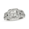 Thumbnail Image 1 of Previously Owned Princess-Cut Quad Diamond Bridal Set 1-1/5 ct tw 14K White Gold Size 6.25