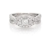 Thumbnail Image 1 of Previously Owned THE LEO Diamond Bridal Set 1ct tw Princess & Round-cut 14K White Gold Size 5.75