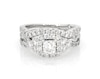 Thumbnail Image 1 of Previously Owned THE LEO Diamond Bridal Set 1-1/3ct tw Round-cut 14K White Gold Size 4