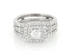 Thumbnail Image 1 of Previously Owned THE LEO Diamond Bridal Set 1-5/8ct tw 14K White Gold Size 6.5
