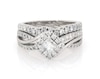Thumbnail Image 1 of Previously Owned THE LEO First Light Diamond Princess-cut Bridal Set 7/8ct tw 14K White Gold Size 5