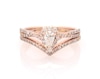Thumbnail Image 1 of Previously Owned Diamond Bridal Set 1/2ct tw Pear/Round 14K Rose Gold Size 5.5