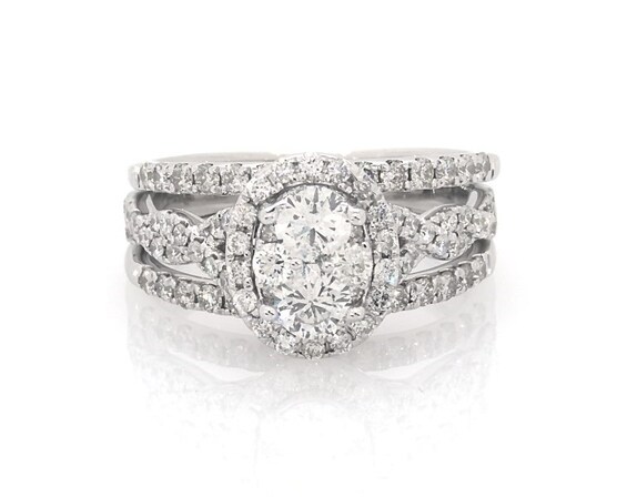 Previously Owned Diamond Bridal Set 1-3/8ct tw 14K White Gold Size 6.5