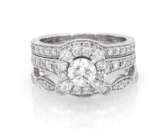 Previously Owned Neil Lane Bridal Set 1-5/8ct tw 14K White Gold Size 6