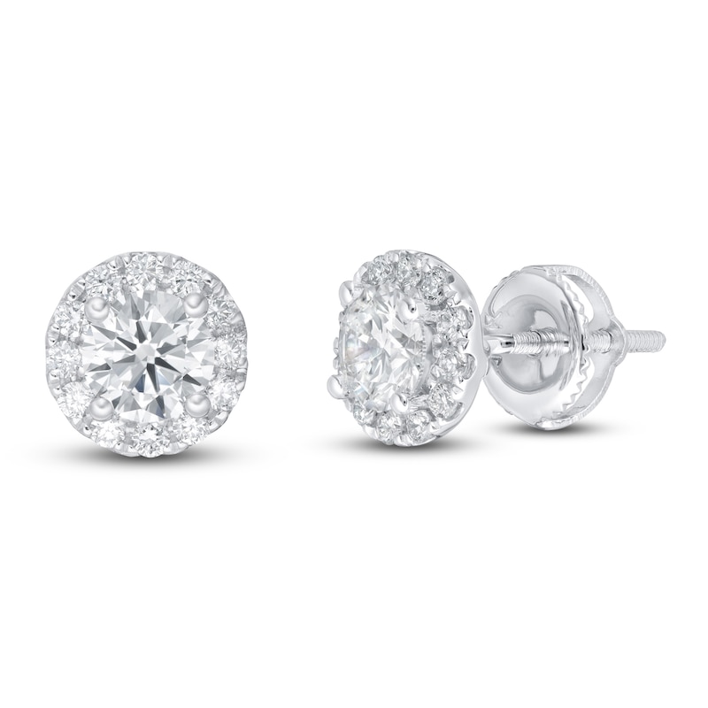 Main Image 1 of Previously Owned KAY Lab-Grown Diamonds Stud Earrings 1 ct tw 14K White Gold (F/SI2)