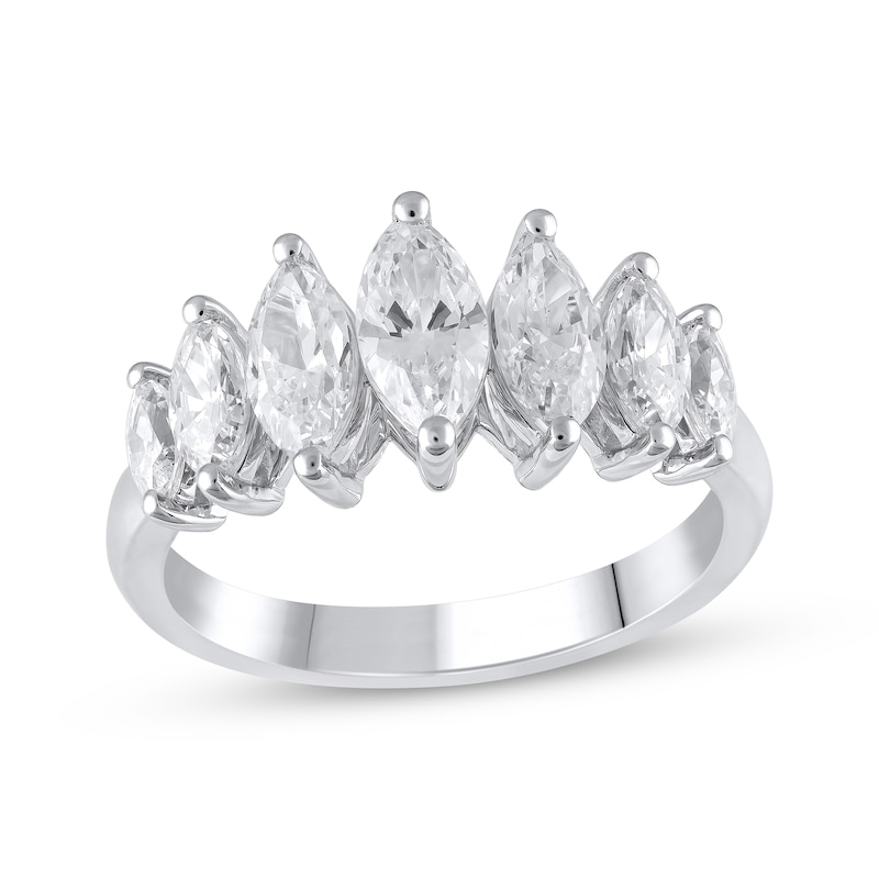Main Image 1 of Previously Owned Lab-Grown Diamonds Marquise-Cut Anniversary Band 2 ct tw 14K White Gold