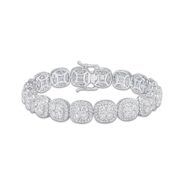 Previously Owned KAY Lab-Grown Diamonds Cushion Link Bracelet 10 ct tw 10K White Gold 7.25"