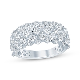 Previously Owned Now + Forever Lab-Grown Diamonds Multi-Row Ring 2 ct tw 14K White Gold