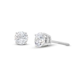 Previously Owned KAY Lab-Grown Diamonds Solitaire Stud Earrings 3/4 ct tw 14K White Gold (F/SI2)