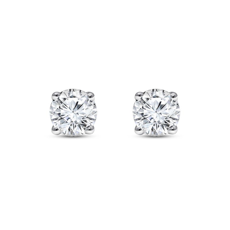 Main Image 2 of Previously Owned KAY Lab-Grown Diamonds Solitaire Stud Earrings 3/4 ct tw 10K White Gold (I/SI2)