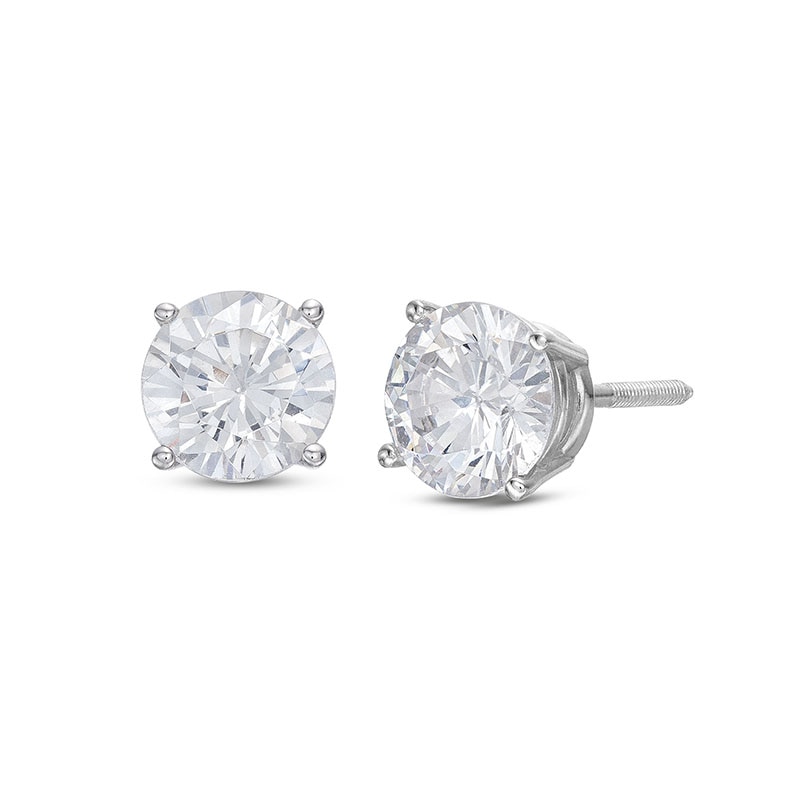 Main Image 1 of Previously Owned KAY Lab-Grown Diamonds Solitaire Stud Earrings 1-1/2 ct tw 14K White Gold (F/VS2)