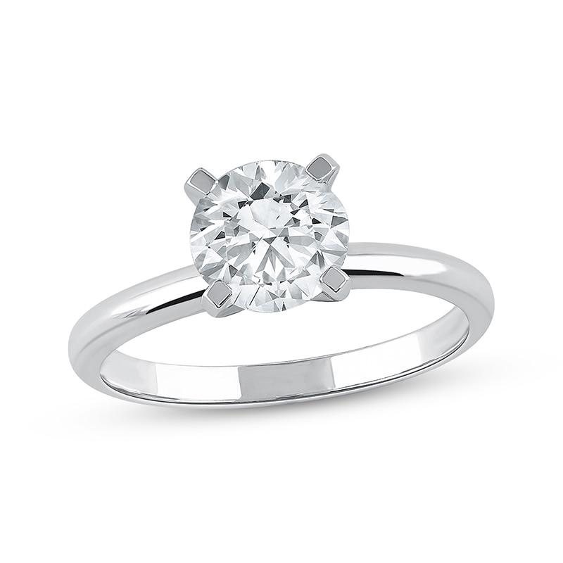 Main Image 1 of Previously Owned Lab-Grown Diamonds by KAY Round-Cut Solitaire Engagement Ring 1-1/4 ct tw 14K White Gold (I/SI2)
