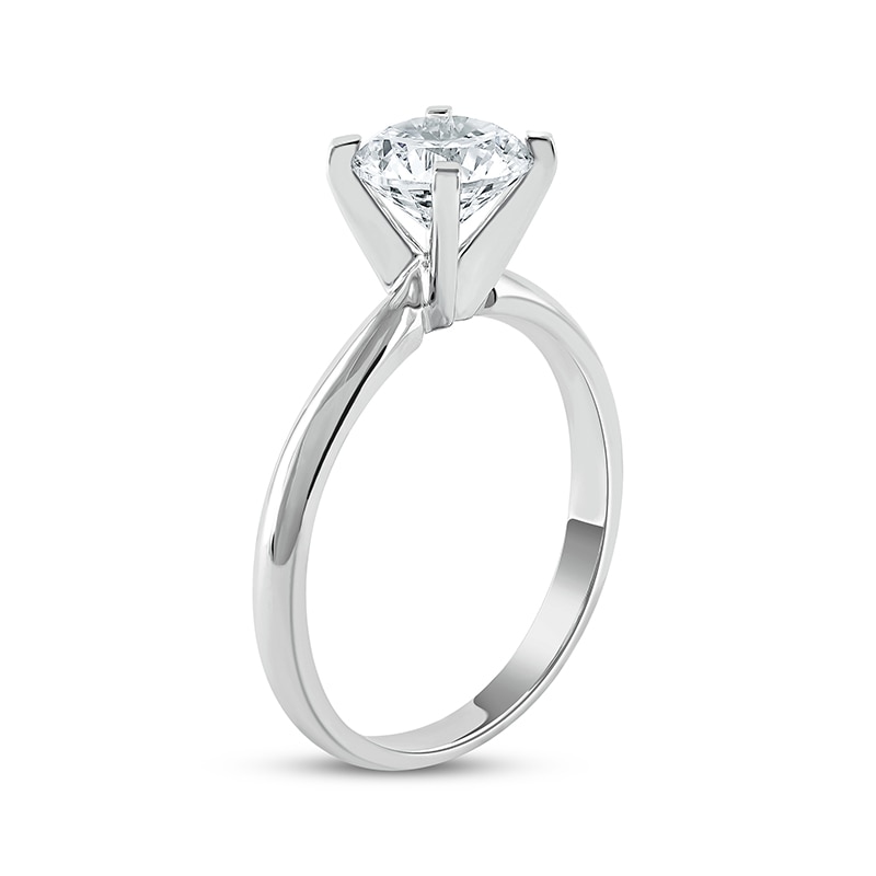 Main Image 2 of Previously Owned Lab-Grown Diamonds by KAY Round-Cut Solitaire Engagement Ring 1-1/4 ct tw 14K White Gold (I/SI2)