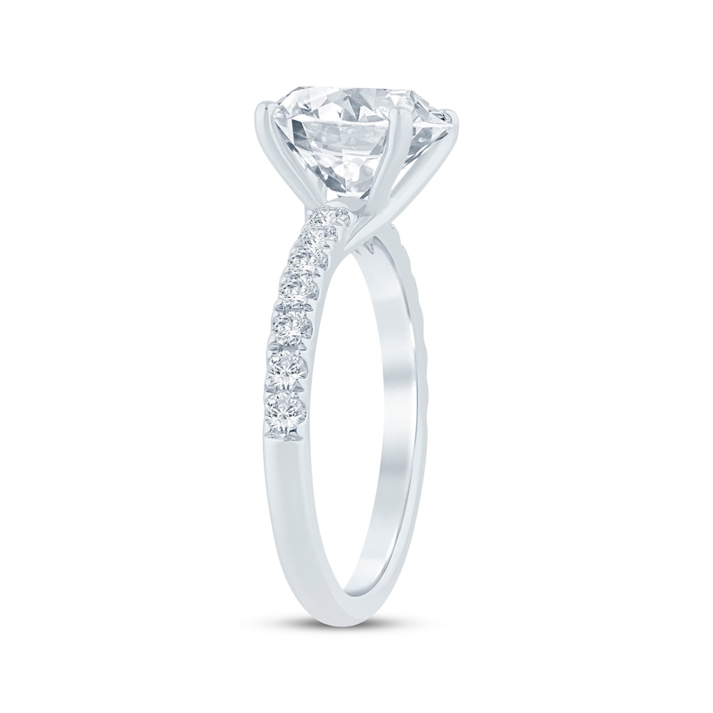 Main Image 2 of Previously Owned Lab-Grown Diamonds Round-Cut Engagement Ring 3-1/3 ct tw 14K White Gold