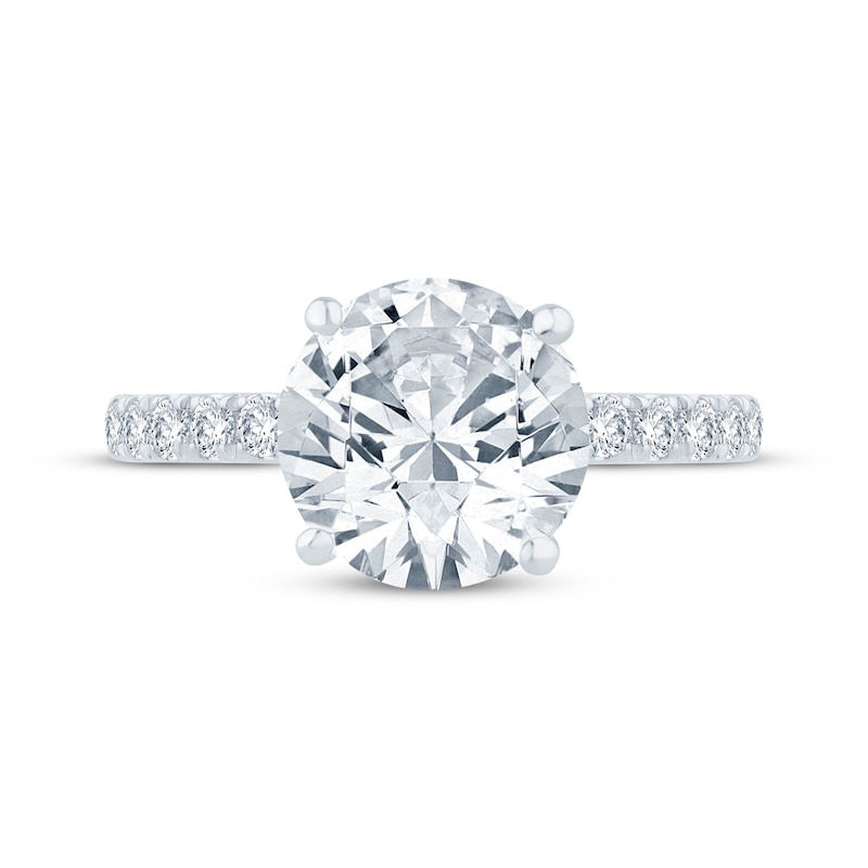 Main Image 4 of Previously Owned Lab-Grown Diamonds Round-Cut Engagement Ring 3-1/3 ct tw 14K White Gold