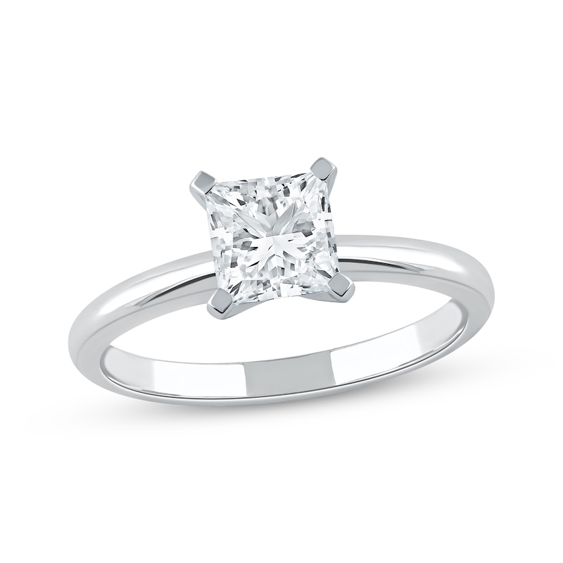 Main Image 1 of Previously Owned Lab-Grown Diamonds by KAY Princess-Cut Solitaire Engagement Ring 1-1/4 ct tw 14K White Gold (I/SI2)