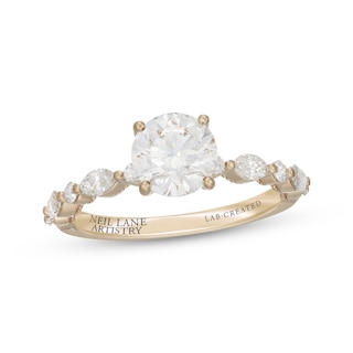 Previously Owned Neil Lane Artistry Round-Cut Lab-Grown Diamond Engagement Ring 2 ct tw 14K Yellow Gold
