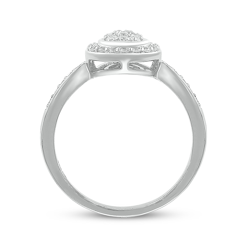 Main Image 3 of Previously Owned Lab-Created Diamonds by KAY Pear Frame Fashion Ring 1/3 ct tw 10K White Gold