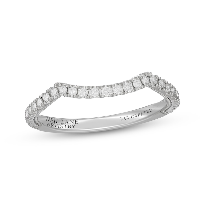 Main Image 1 of Previously Owned Neil Lane Artistry Lab-Grown Diamond Contour Wedding Band 1/4 ct tw 14K White Gold
