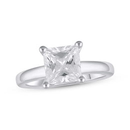 Previously Owned Lab-Grown Diamonds Princess-Cut Solitaire Engagement Ring 2 ct tw 14K White Gold (F/SI2)