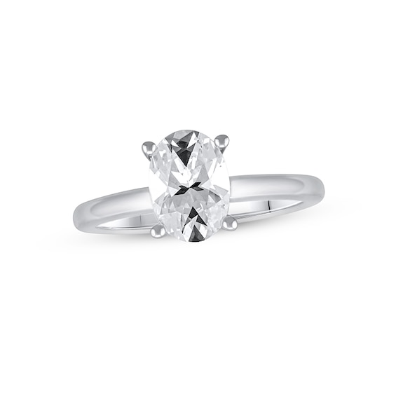 Previously Owned Lab-Grown Diamonds Oval-Cut Solitaire Engagement Ring -/2 ct tw 14K White Gold (F/SI2