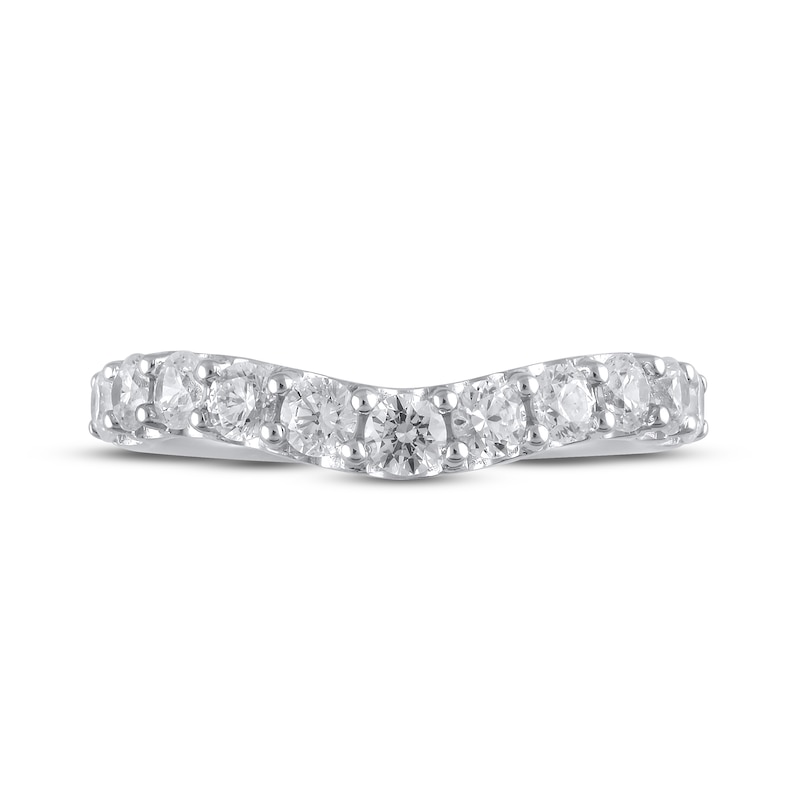Main Image 3 of Previously Owned Lab-Grown Diamonds Contoured Anniversary Ring 1 ct tw 14K White Gold