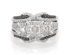 Thumbnail Image 1 of Previously Owned Princess-Cut White & Black Diamond Three-Stone Bridal Set 7/8 ct tw 14K White Gold Size 7.5