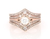 Thumbnail Image 1 of Previously Owned Round-Cut Diamond Chevron Bridal Set 1 ct tw 14K Two-Tone Gold Size 7.25