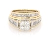 Thumbnail Image 1 of Previously Owned Princess-Cut Quad Diamond Bridal Set 1-1/2 ct tw 14K Two-Tone Gold Size 5.75