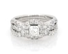 Thumbnail Image 1 of Previously Owned THE LEO Princess-Cut Diamond Halo Bridal Set 1-5/8 ct tw 14K White Gold Size 5.75
