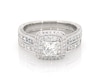 Thumbnail Image 1 of Previously Owned Neil Lane Princess-Cut Diamond Double Halo Bridal Set 2-1/6 ct tw 14K White Gold Size 8