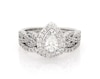 Thumbnail Image 1 of Previously Owned Neil Lane Pear-Shaped Diamond Double Halo Braided Bridal Set 7/8 ct tw 14K White Gold Size 5.5