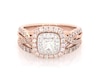 Thumbnail Image 1 of Previously Owned Princess-Cut Double Halo Bridal Set 7/8 ct tw 14K Two-Tone Gold & 10K Rose Gold Size 6