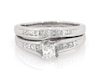 Thumbnail Image 1 of Previously Owned Princess-Cut Diamond Bridal Set 7/8 ct tw 14K White Gold Size 7.25
